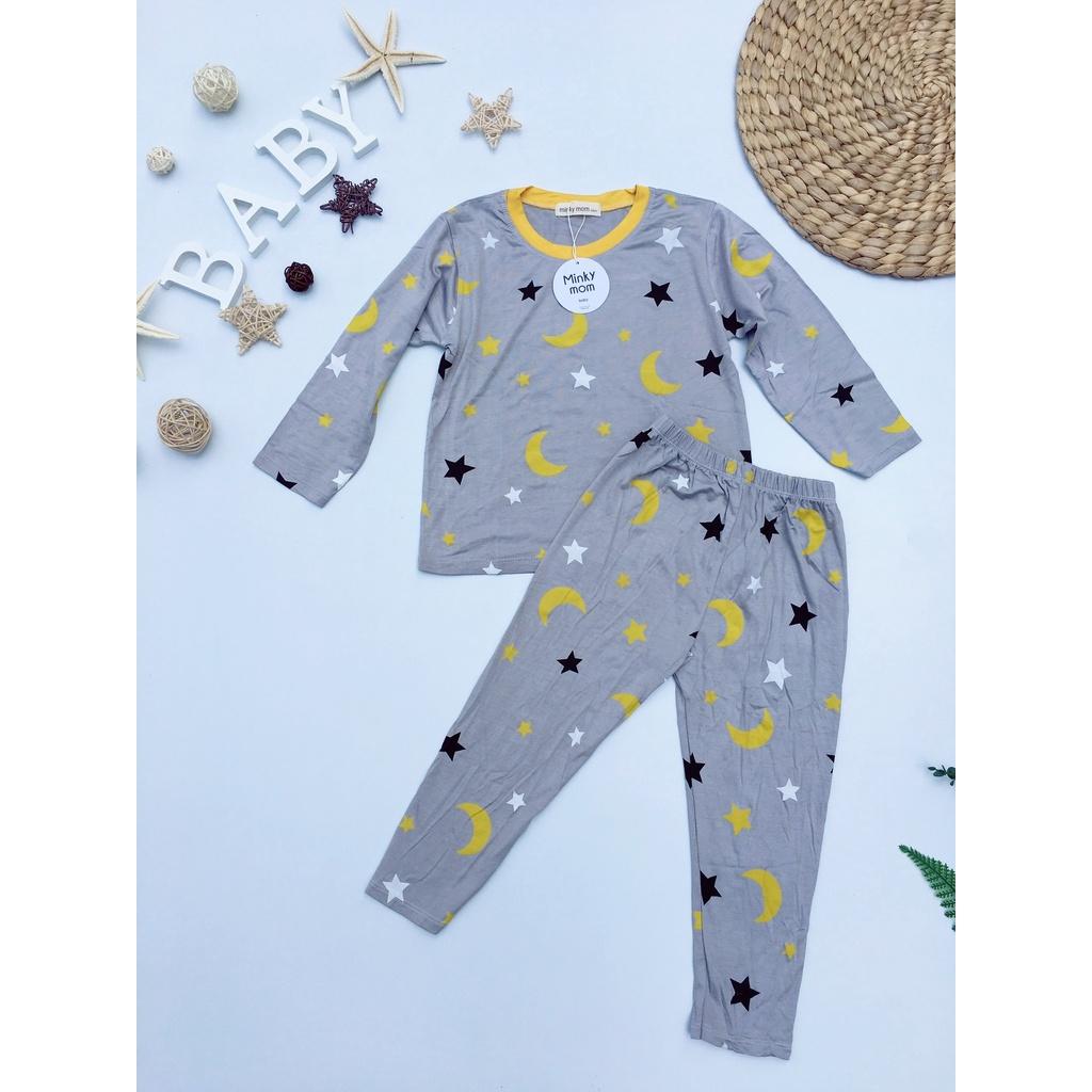 Bộ Dài tay SIZE ĐẠI voi hồng Minky Mom Thun Lạnh mềm mịn mát cho bé trai, bé gái từ 18-32kg