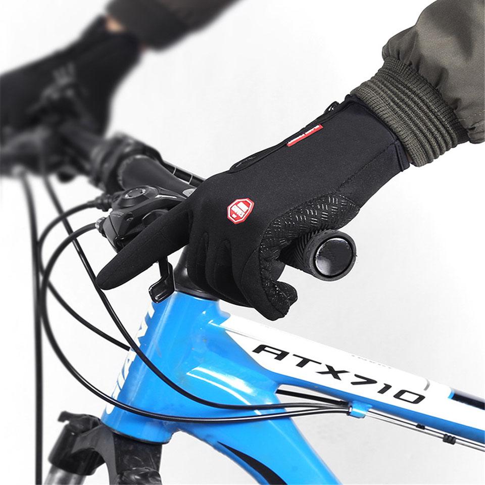 Unisex Full Ngón Tay Đi Xe Đạp Xe Đạp Găng Tay Mùa Đông Nhiệt Ấm Găng Tay Len Cảm Ứng Dành Cho Thể Thao Ngoài Trời, Cắm Trại, Đi Bộ Đường Dài Xe Máy