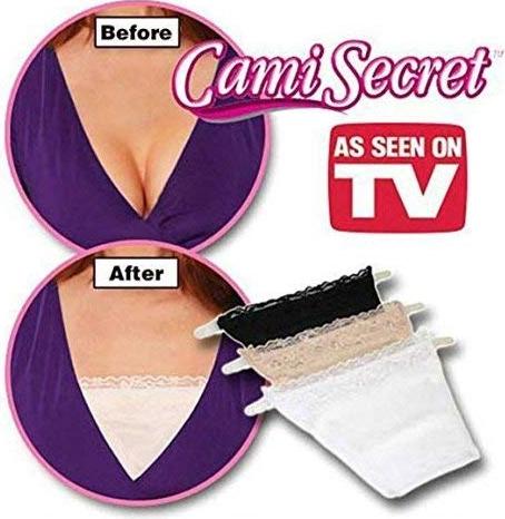 Bộ 3 miếng yếm che áo ngực Cami Secret tiện dụng, 3 màu 3 phong cách, áo lót định hình, áo ngực đa năng