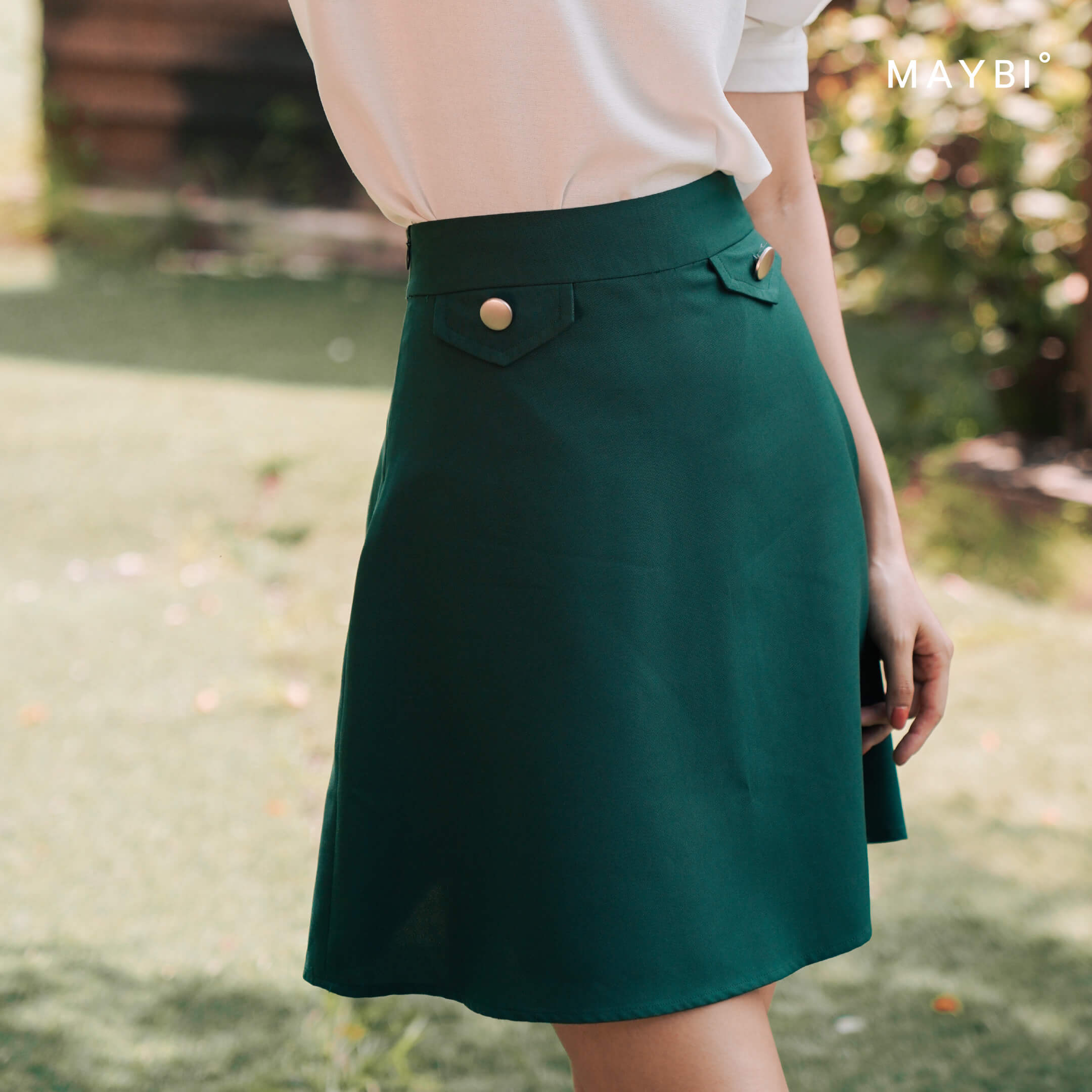 MAYBI - Chân váy A basic Kelly Green A Skirt