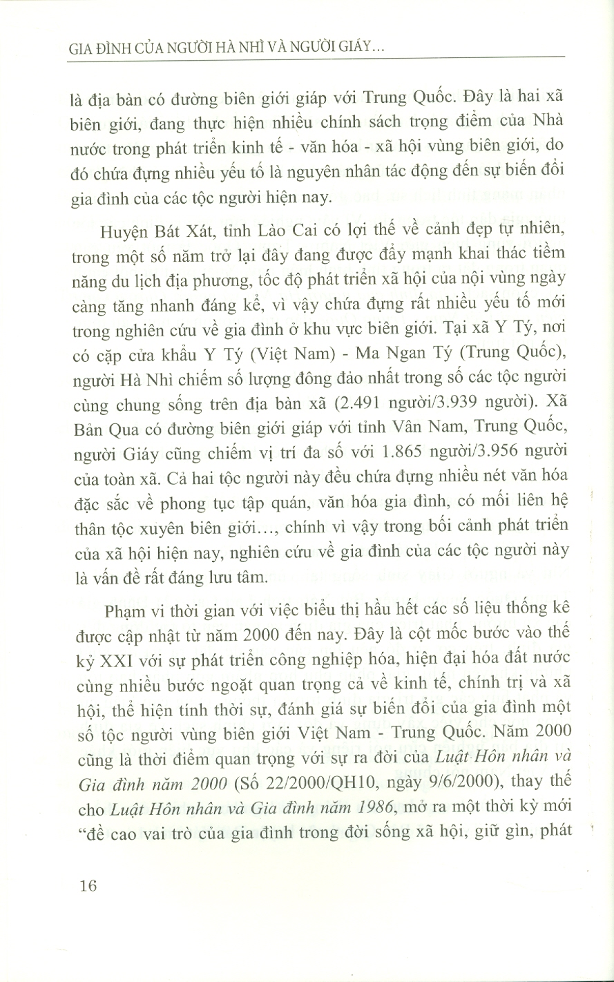 Gia Đình Của Người Hà Nhì Và Người Giáy Ở Vùng Biên Giới Việt Nam - Trung Quốc (Sách Chuyên Khảo) -  Viện Dân Tộc Học; TS. Hoàng Phương Mai chủ biên