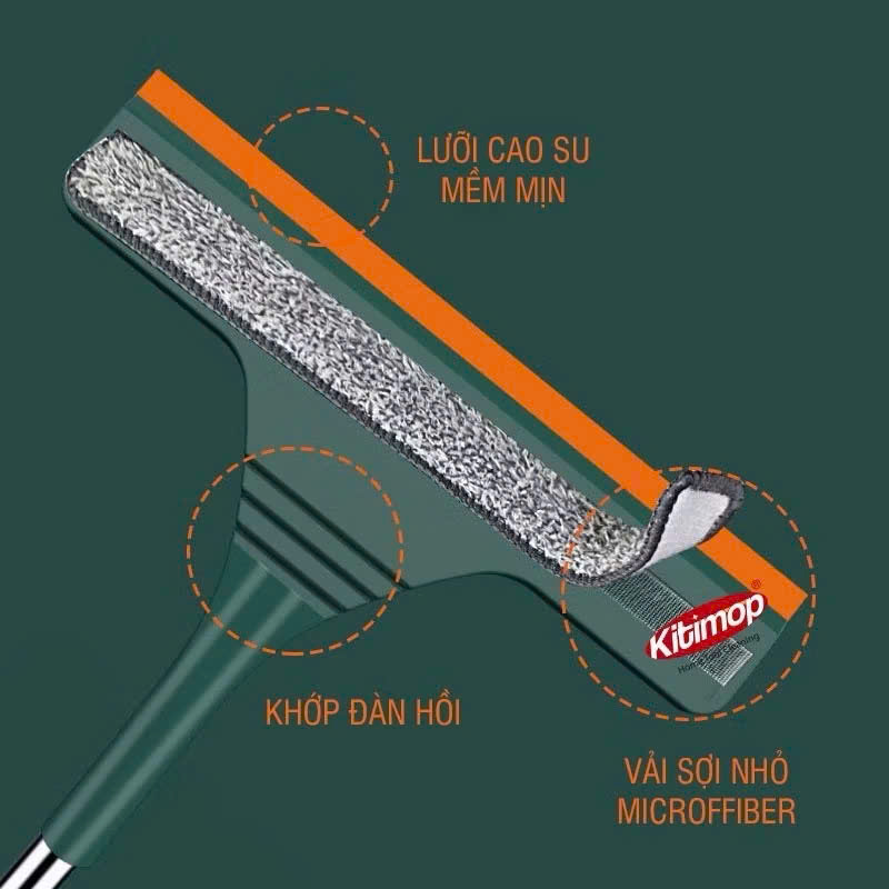 Cây Lau Kính, Gạt Chùi Kính Đa Năng 2 Đầu Trong 1, Cán Tăng Giảm Chiều Dài Tiện Lợi - HÀNG CHÍNH HÃNG MINIIN