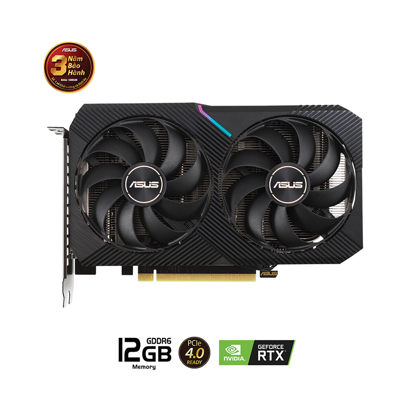 Card màn hình ASUS Dual GeForce RTX 3060 V2 12GB GDDR6 (DUAL-RTX3060-12G-V2) - Hàng chính hãng Viết Sơn phân phối