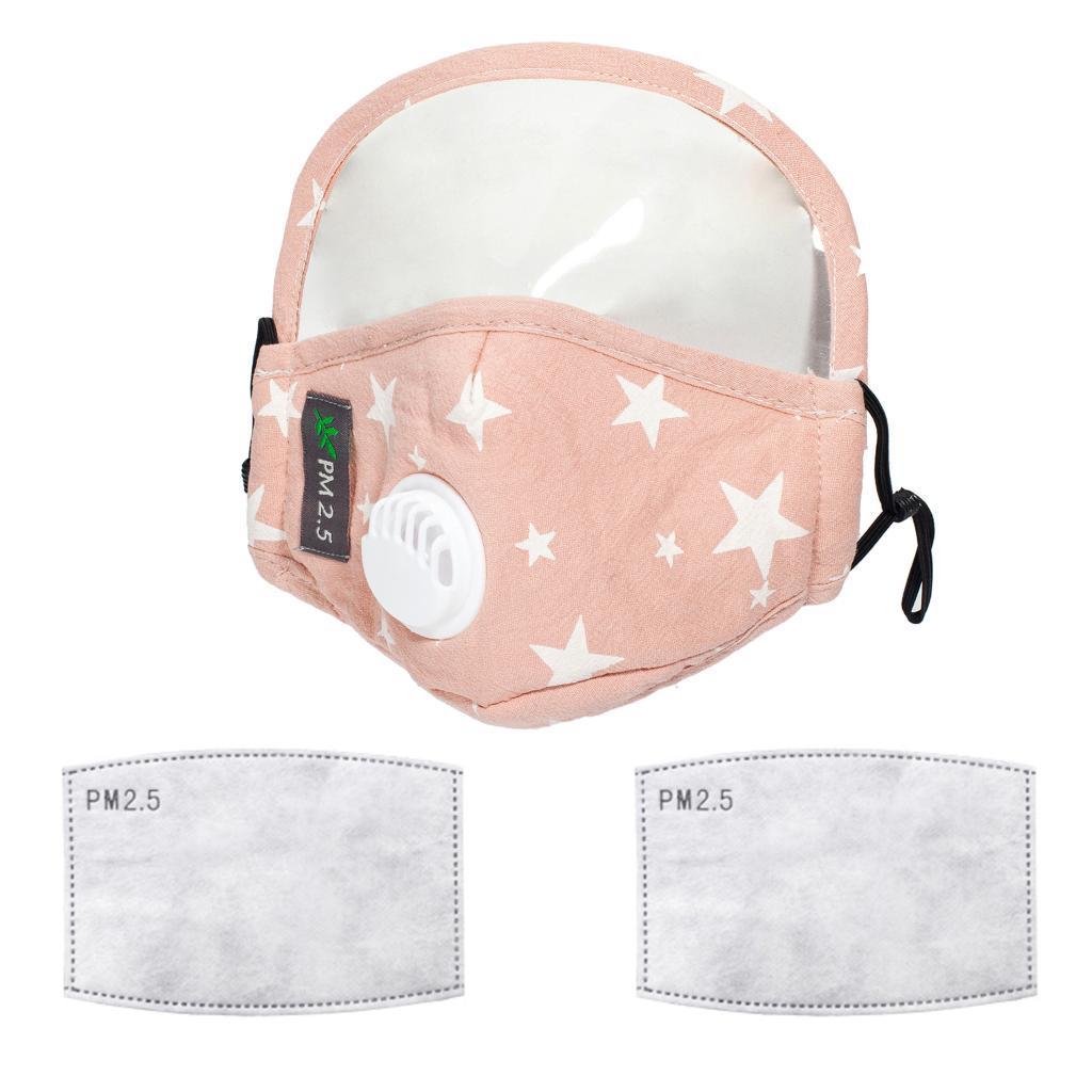 Kids Cotton Mouth Cover Face Masks With PM2.5 Filters & Eye