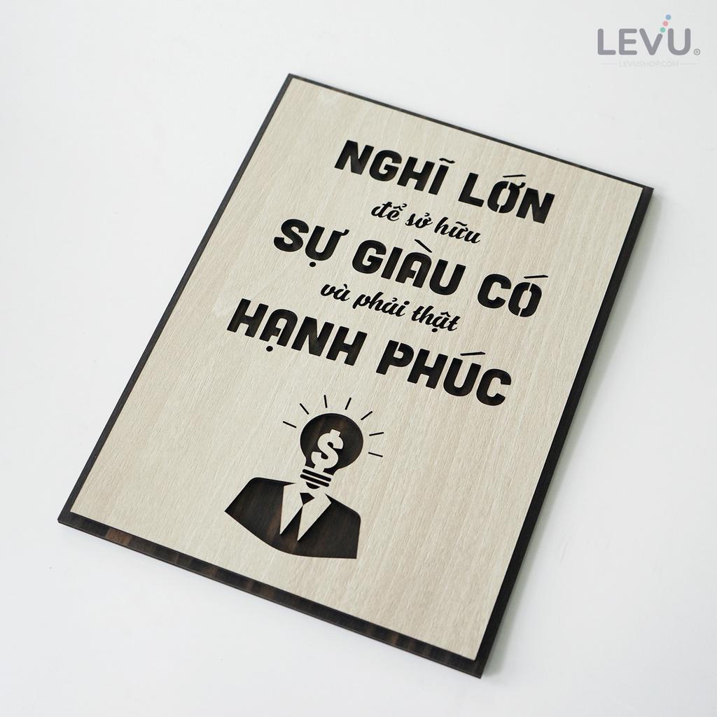 Tranh treo tường slogan khẩu hiệu thúc đẩy tư duy nghĩ lớn LEVU LV129