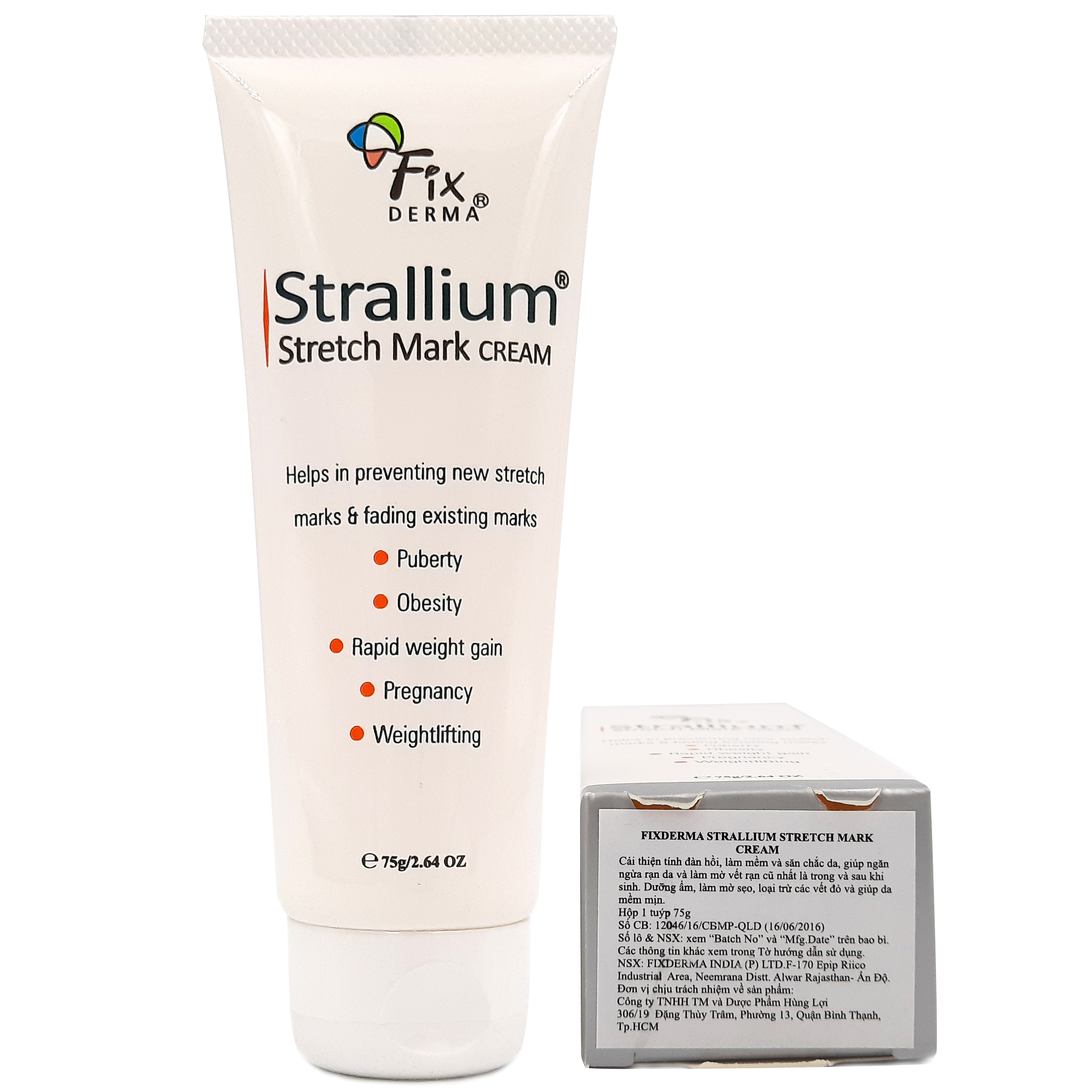 Kem làm mờ vết rạn da Fixderma Strallium Stretch Mark Cream (75g)