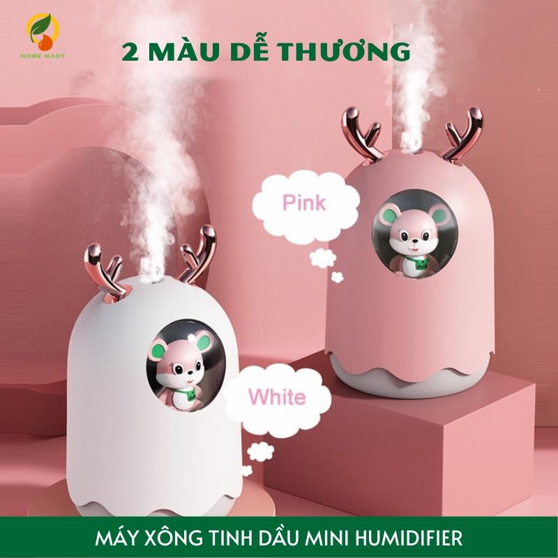 Máy phun sương tạo ẩm không khí hình thú dung tích 300ml, có đèn Led dùng làm đèn ngủ đèn trang trí siêu dễ thương