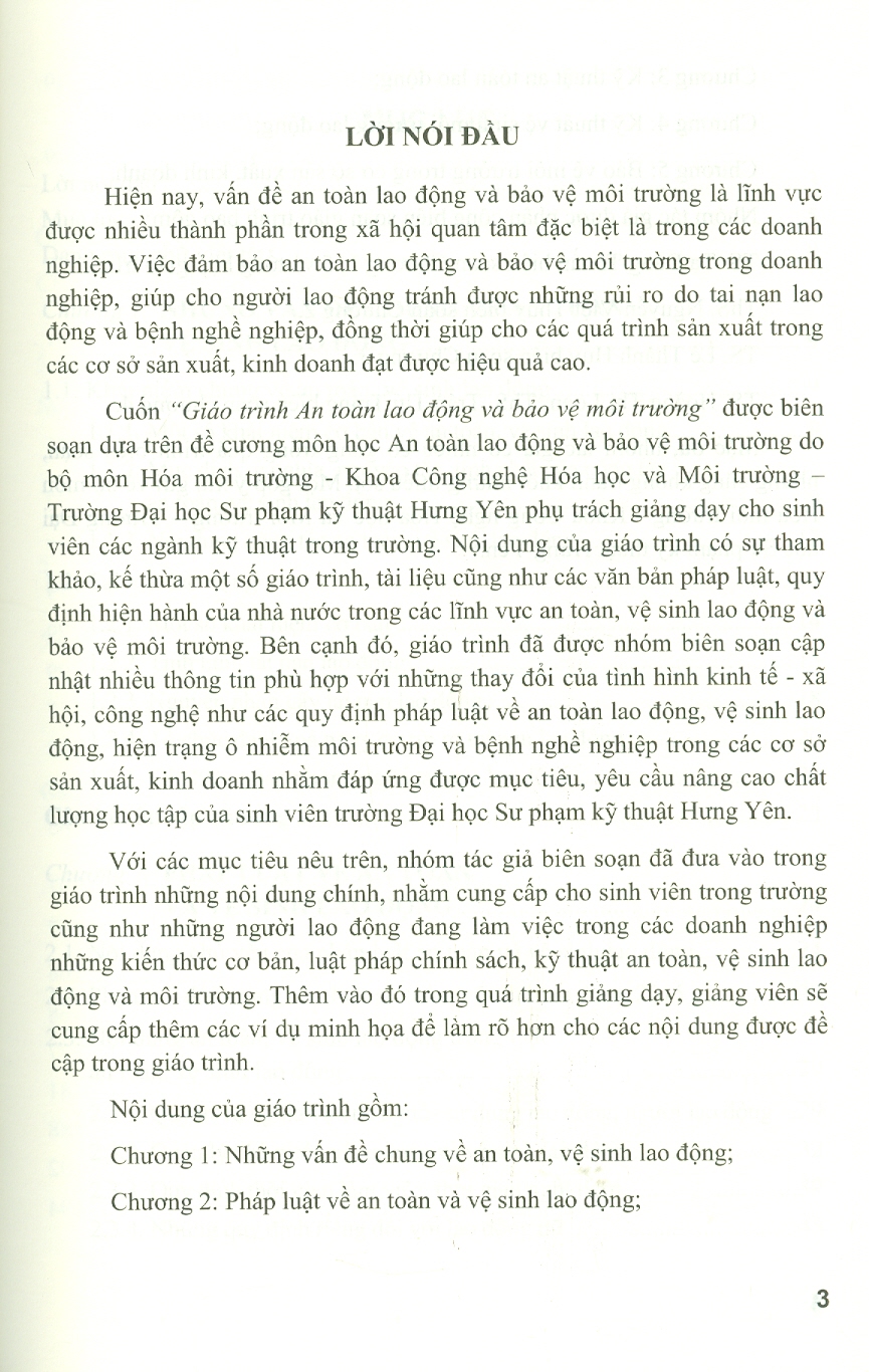 Giáo Trình An Toàn Lao Động Và Bảo vệ Môi Trường