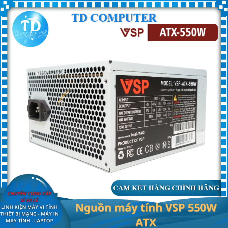 Nguồn máy tính VSP 550W ATX - Hàng chính hãng VSP phân phối