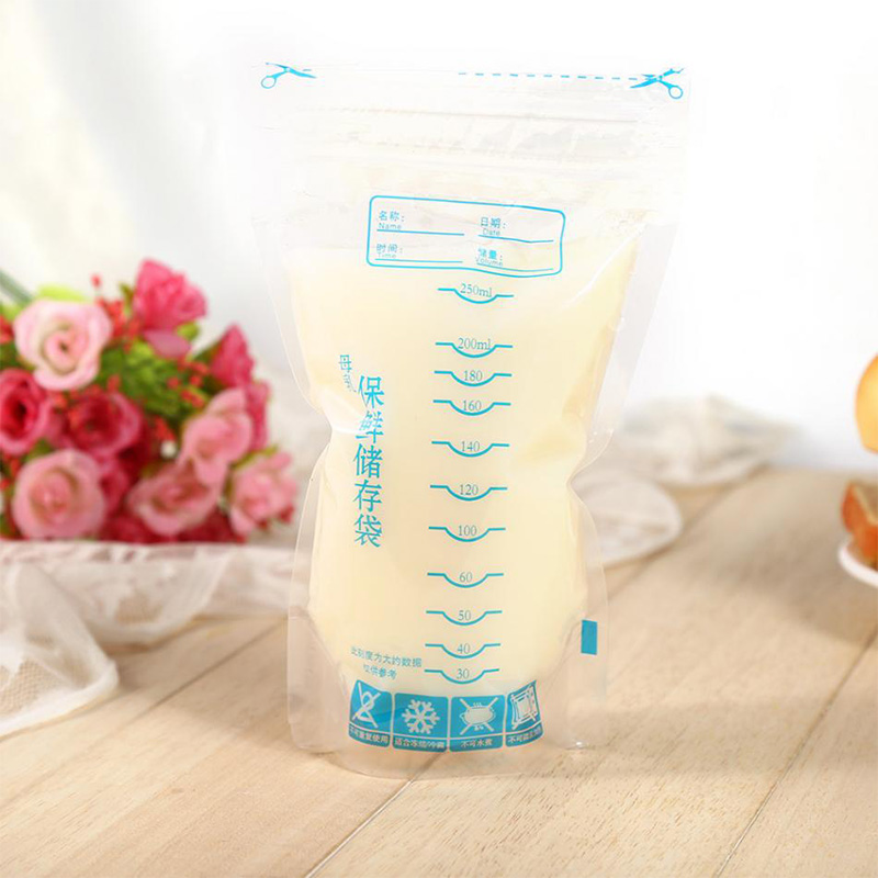 30Pcs 250Ml Bé Rõ Ràng Lưu Trữ Sữa Mẹ Túi Ăn Tủ Đông Container Ăn Rắn Ăn Bé Thực Phẩm Lưu Trữ