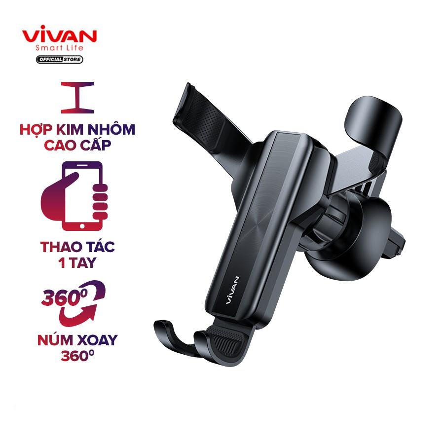 Giá Đỡ Điện Thoại Cho Xe Ô Tô VIVAN, Xoay 360 Độ, Phù Hợp Màn Hình 4.0 - 6.5 Inch - Hàng Chính Hãng