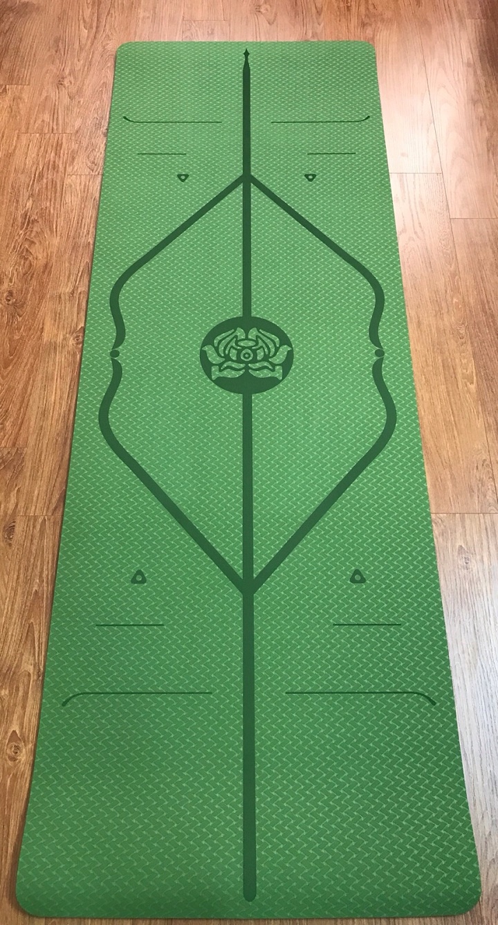 Thảm tập Yoga TPE 8mm có Định tuyến, chống trơn tốt Màu tím nhạt