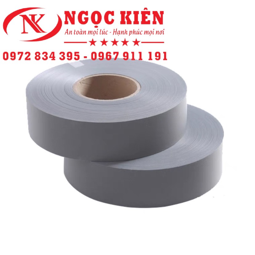 Dây vải phản quang màu ghi 3,5 cm x 100 mét-dây phản quang may quần áo