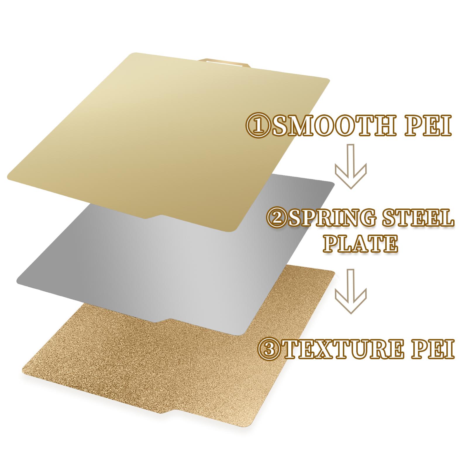 1PCS PEI lớp phủ lớp phủ kết cấu 257x257mm Tấm thép lò xo linh hoạt cho Bambu Lab x1 Bed được làm nóng Bộ phận máy in 3D
