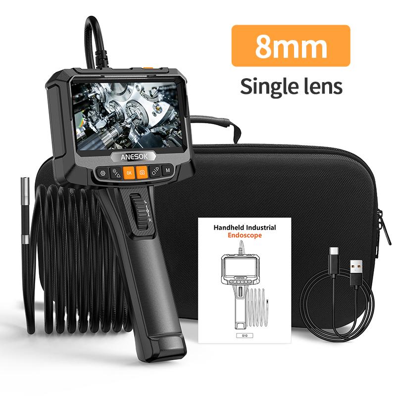 Máy nội soi đường ống S10 Ống kính kép 360 ° Máy nội soi có thể điều khiển công nghiệp camera độ nét cao bảo dưỡng ô tô phát hiện động cơ