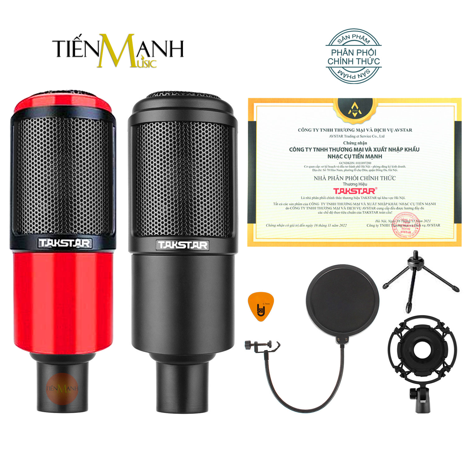 Micro Takstar PC-K320 Mic Thu Âm Condenser Livestream Phòng Thu Studio PC K320 Microphone PCK320 Hàng Chính Hãng - Kèm Móng Gẩy DreamMaker