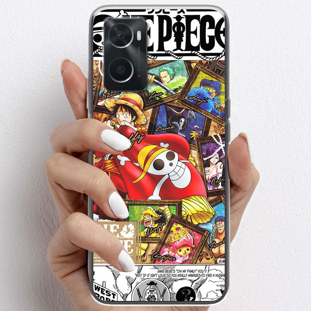 Ốp lưng cho Oppo A76, Oppo A96 nhựa TPU mẫu One Piece cờ đỏ
