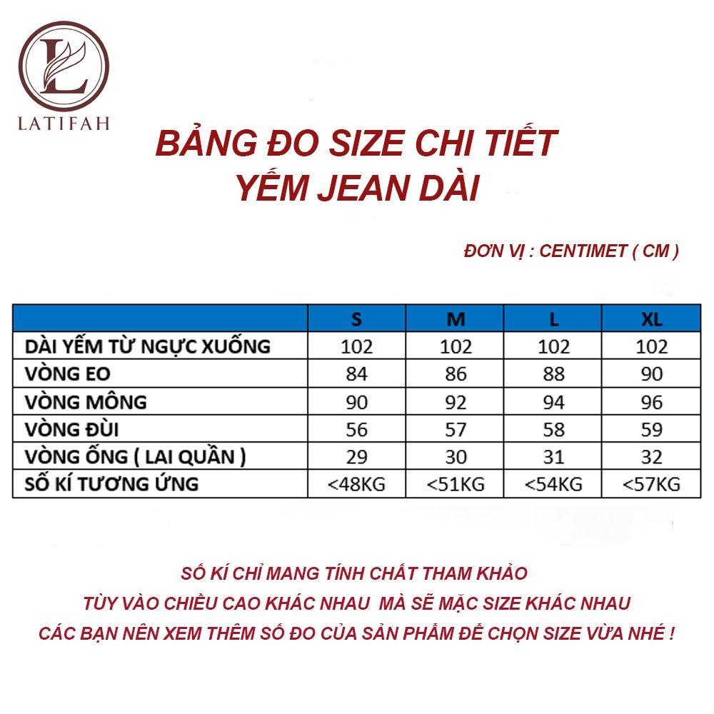 Yếm jeans dài trơn LATIFAH YJ001 phong cách trẻ hàn quốc