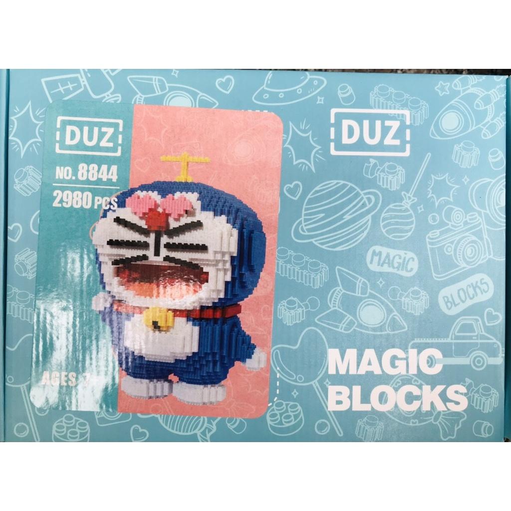 Lego 3D Magic Block DUZ - Đồ Chơi Lắp Ráp Lego Hình Doraemon Màu Xanh Dương ( Loại 28*34cm)