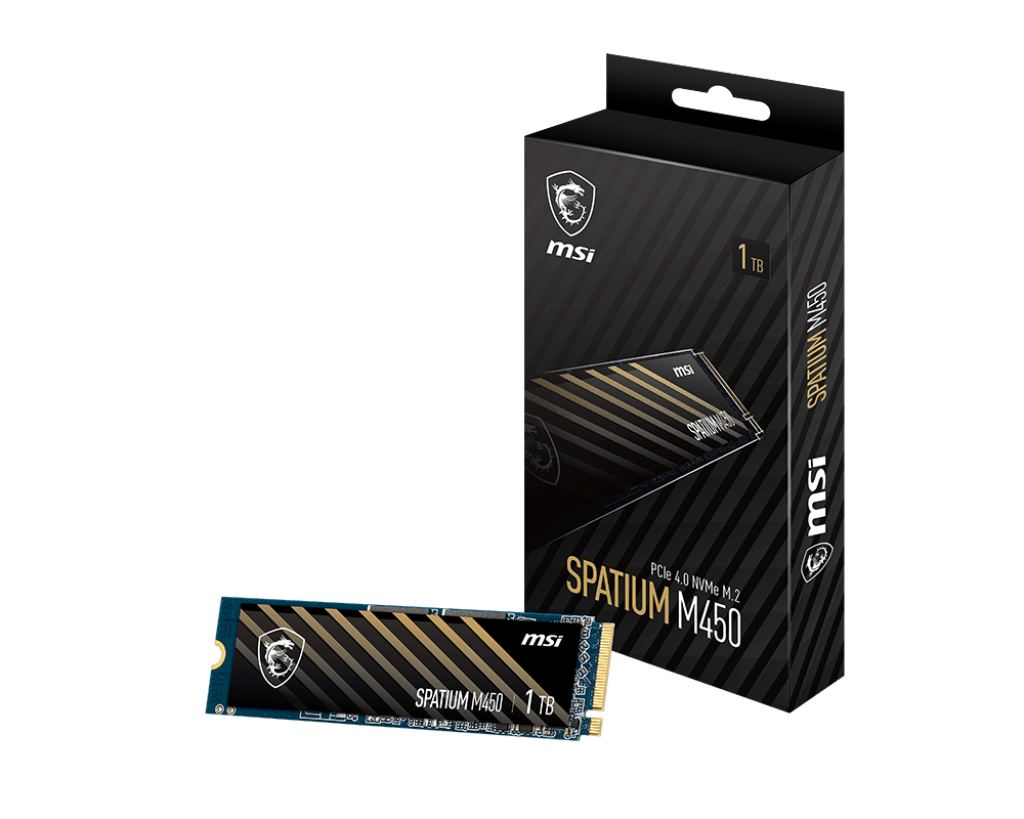 Ổ cứng SSD MSI SPATIUM M450 | PCIe , Gen3 x4 NVMe M.2 | Read 3600 MB/s - Write 3000 MB/s | 600TBW | Bảo hành 5 năm | Hàng Chính Hãng