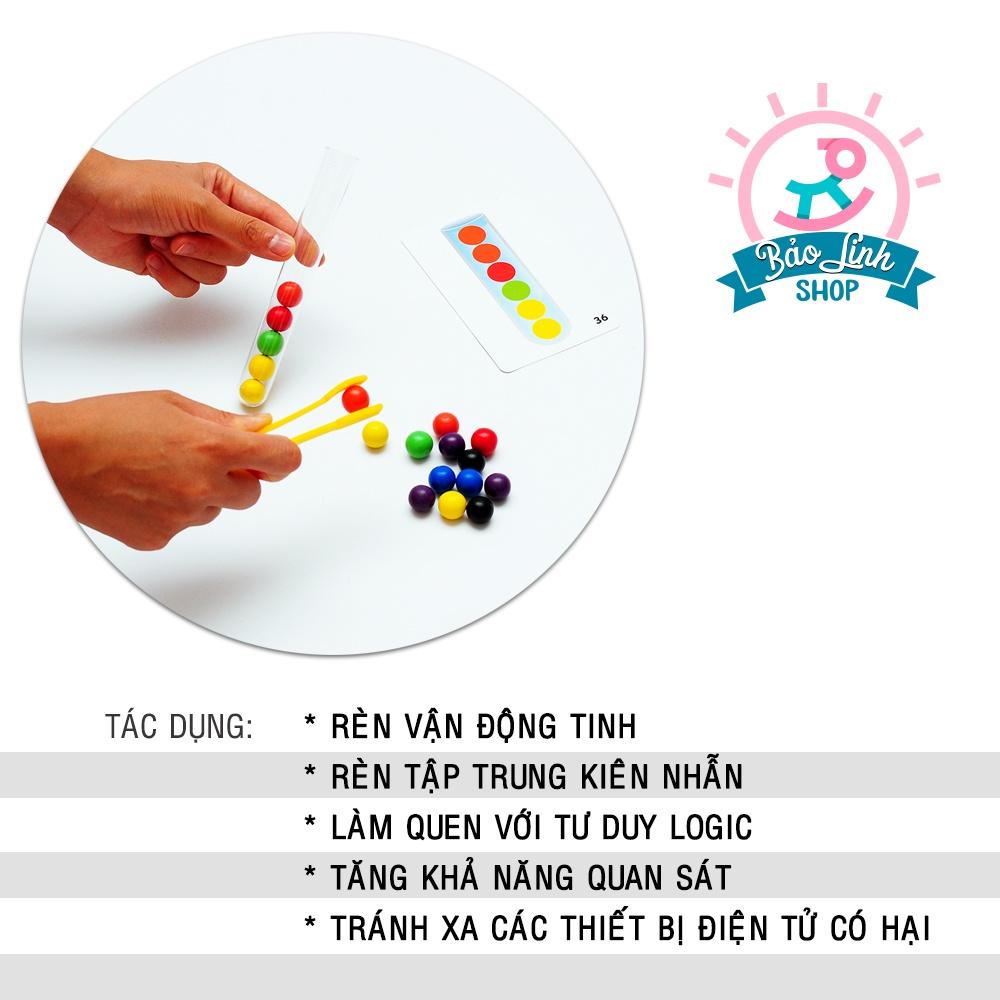 Đồ chơi cho bé 2-3 tuổi - Gắp bi theo thẻ rèn vận động tinh, luyện tư duy quan sát, phát triển trí tuệ