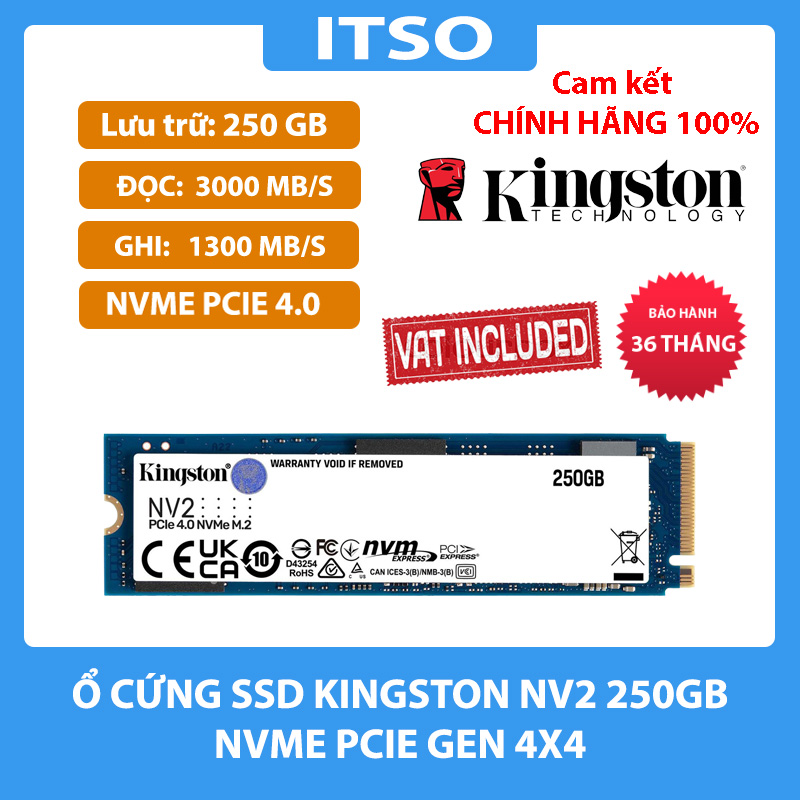 Ổ cứng SSD Kingston NV2 M.2 PCIe Gen4 x4 NVMe - Hàng chính hãng