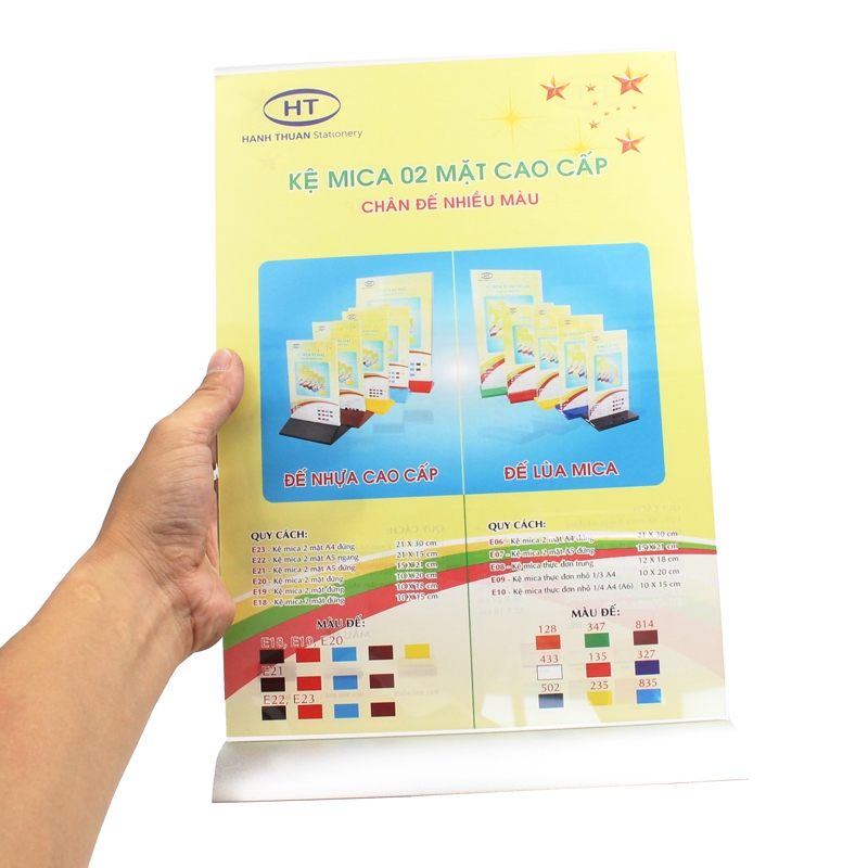 Bảng Menu A4 Mica Đế Nhôm Cao Cấp E37 - Mẫu 2 - Đế Màu Bạc