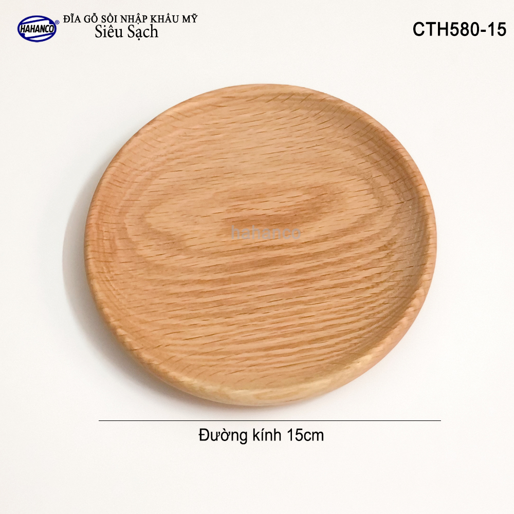Đĩa gỗ Sồi nhập khẩu Mỹ nguyên khối CTH580 - hàng Xuất Khẩu Châu Âu - đĩa bánh mì/trái cây/ bít tết/ pizza/ phụ kiện chụp ảnh, bày món ăn trong nhà hàng - Sang trọng trên bàn ăn - HAHANCO