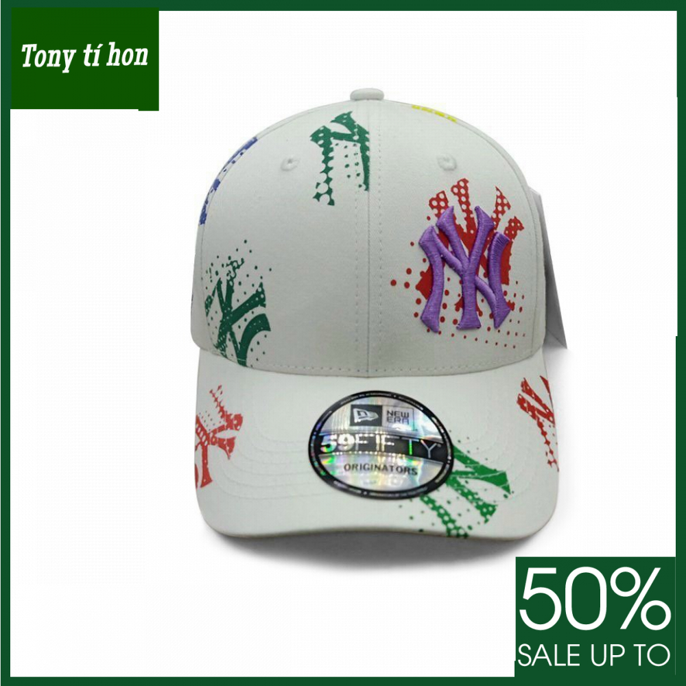 Tony tí hon - Mũ/nón kết lưỡi trai NY thêu bên thời trang nam nữ cao cấp - màu trắng dễ thương / màu đen cá tính