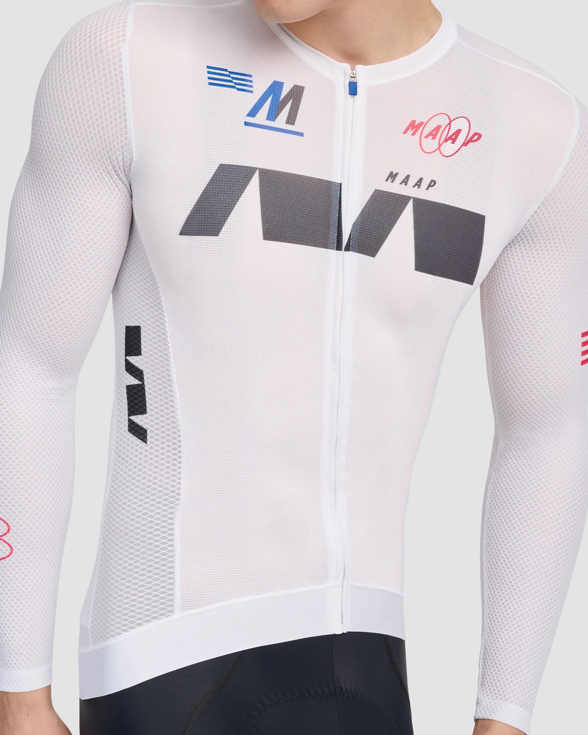 Áo Thể Thao Đạp Xe Nam MAAP Trace Pro Air LS Jersey - Màu White