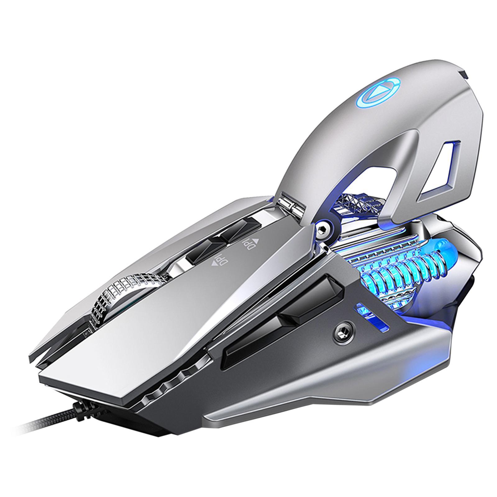 Mechanical Gaming Mouse Wired Adjustable DPI up to 7200 Dynamic Lighting Full Keys 7 Buttons Optical Mouse for PC Notebook Ergonomic Mice