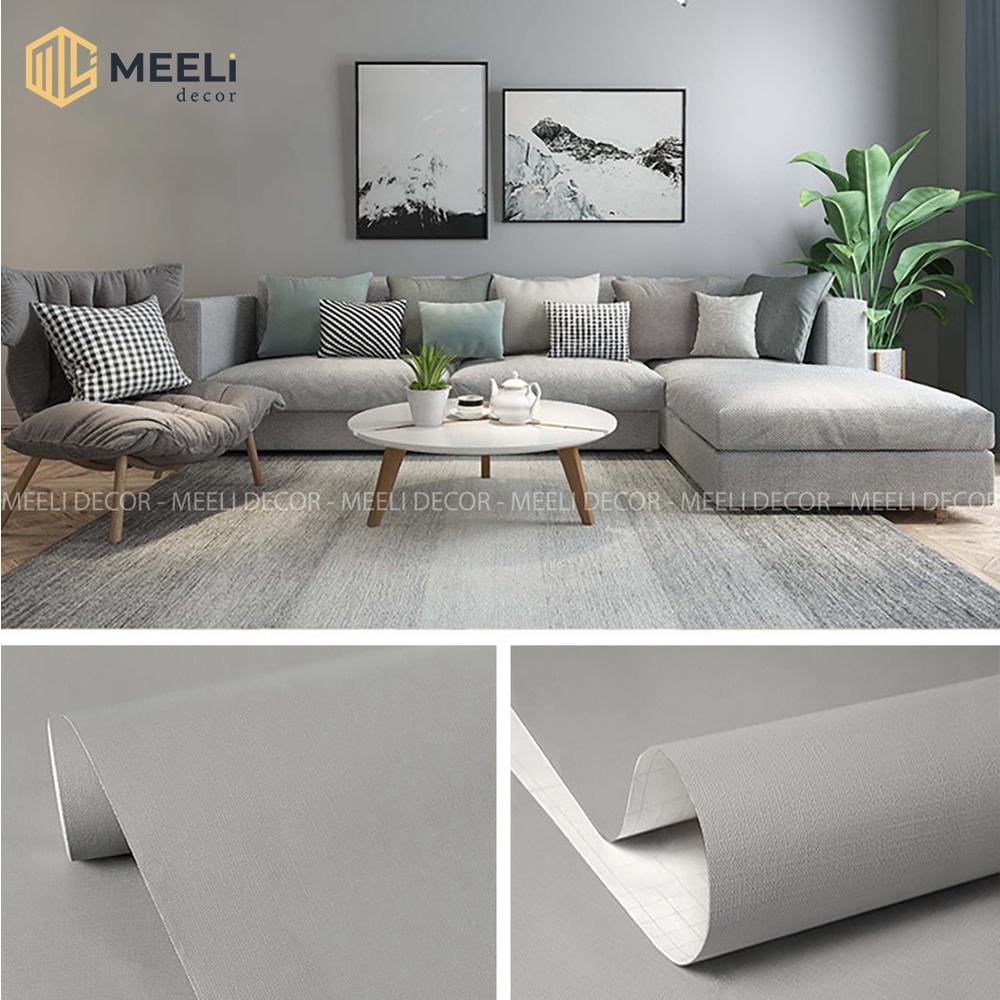 Giấy dán tường trơn màu pastel decal dán tường phòng ngủ, khổ rộng 45cm, ME15