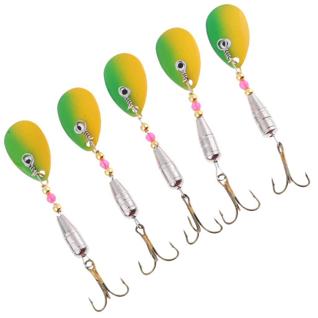 5pcs Spoon Sequin Fishing Lures Metal Artificial Fishing Hard Baits Hook