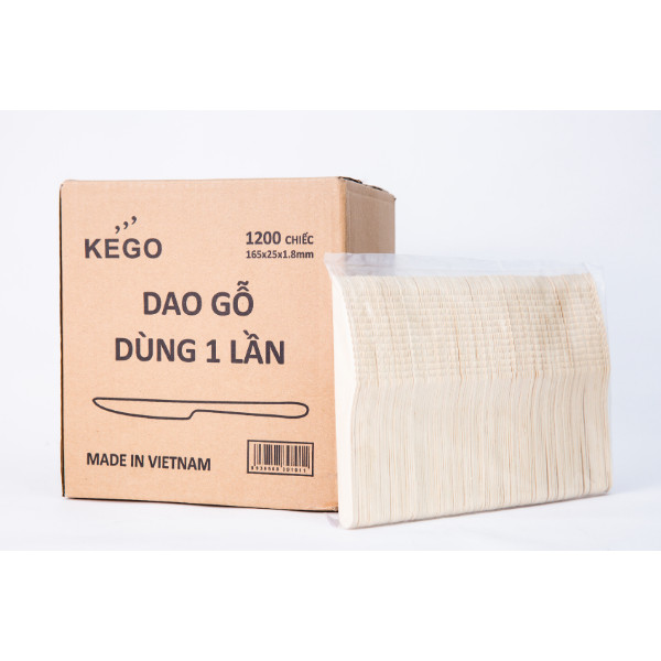 KEGO - Dao gỗ 16.5cm dùng một lần (gói 100 chiếc)