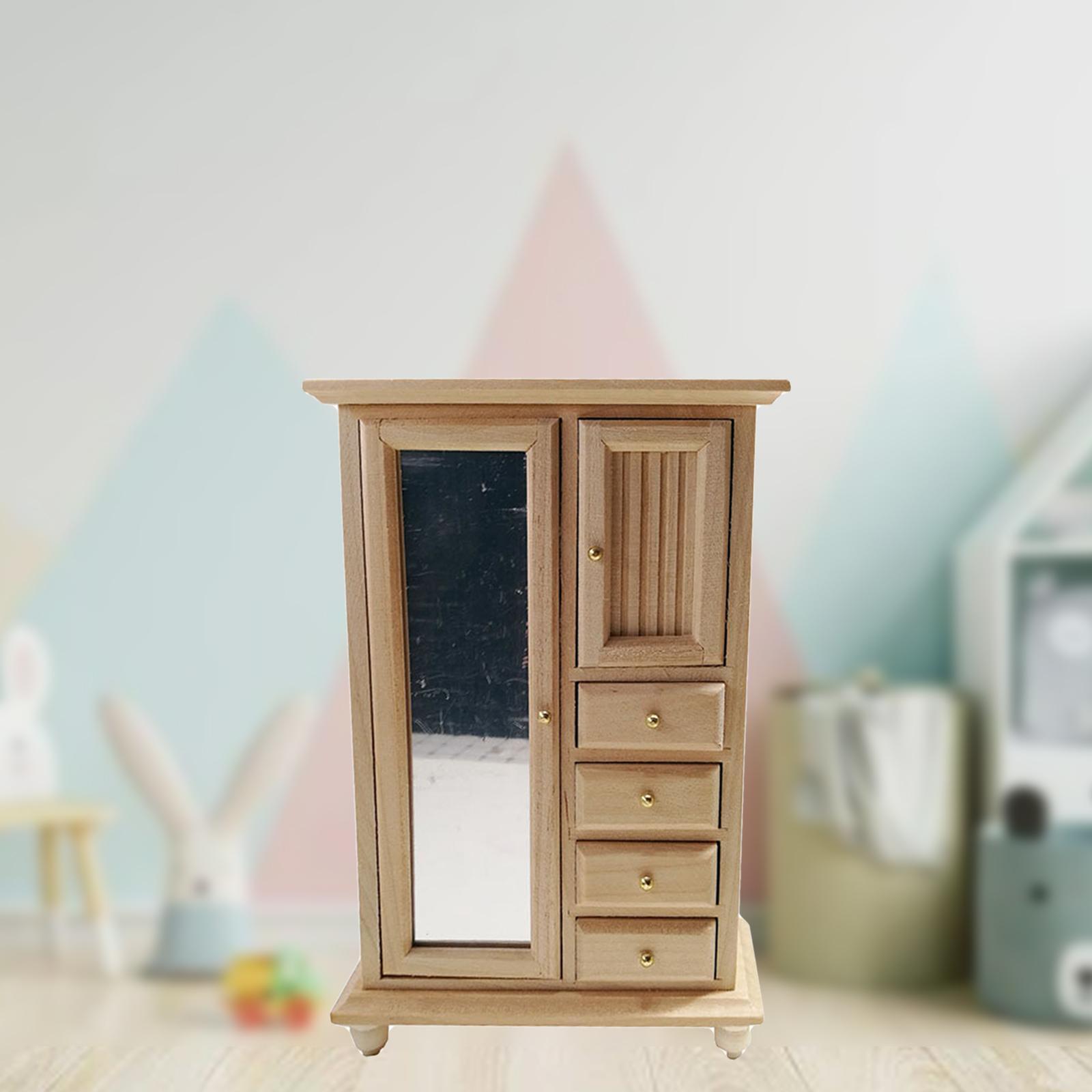 1:12 Dollhouse Furniture White Cabinet Room Bedroom Shelf