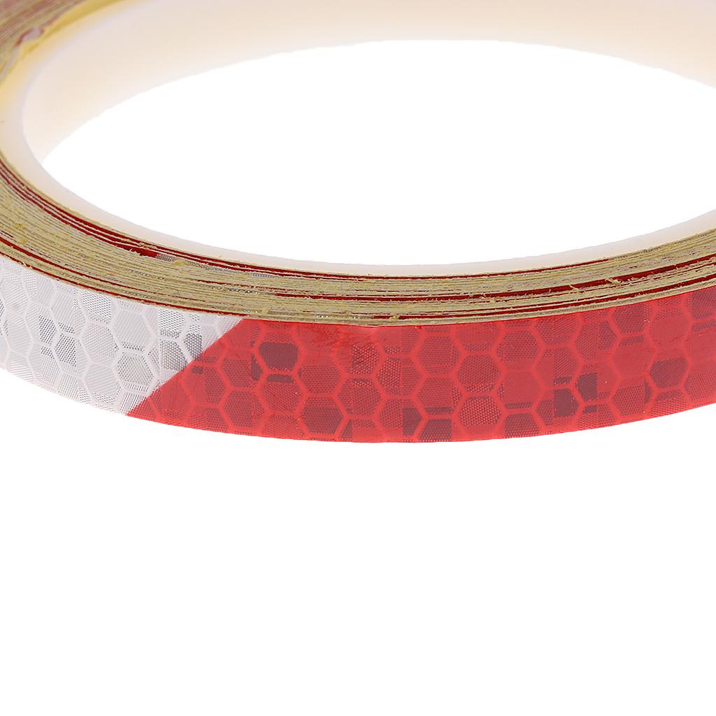 Reflective Strips Wheel Rim Sticker Tape Bicycle Motorcycle Car Decal Red White