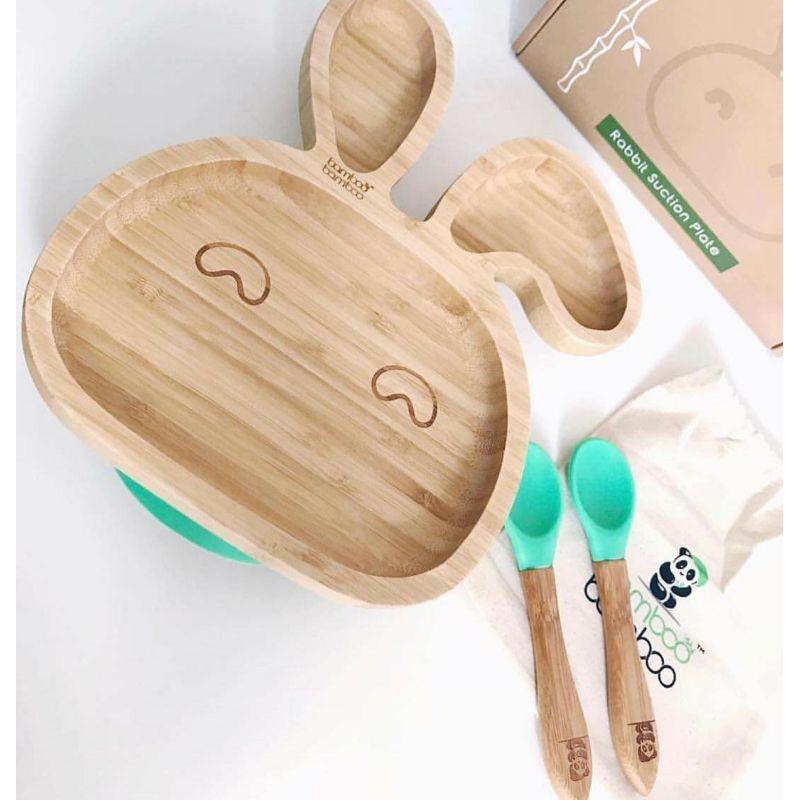 KHAY ĂN DẶM "CHÚ THỎ NHỎ - LITTLE BUNNY" CAO CẤP  BAMBOO bằng tre nội địa Anh/EU