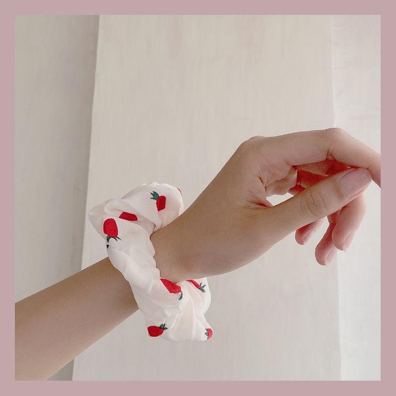 Scrunchies buộc tóc  nhiều họa tiết; họa tiết trái cây nữ tính thanh lịch PK707-PK708