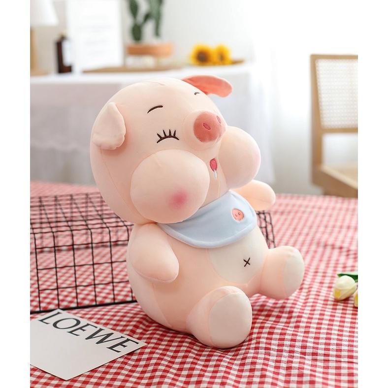 Gấu bông heo ú má phệ chảy dãi siêu dễ thương, gấu bông chất lượng cao làm quà tặng, gối ôm, size 25cm - 60cm