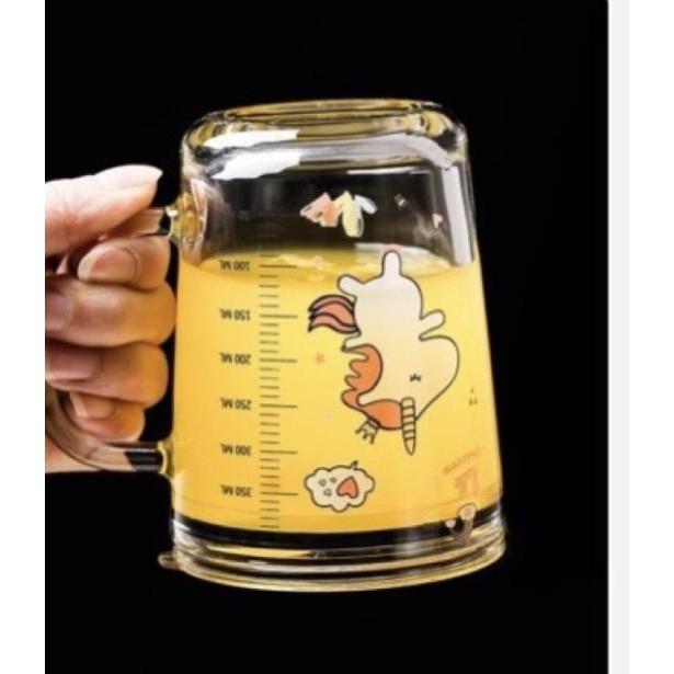 Cốc thủy tinh,cốc sinh tố 450 mL có vạch chia mL hàng nhập khẩu cao cấp