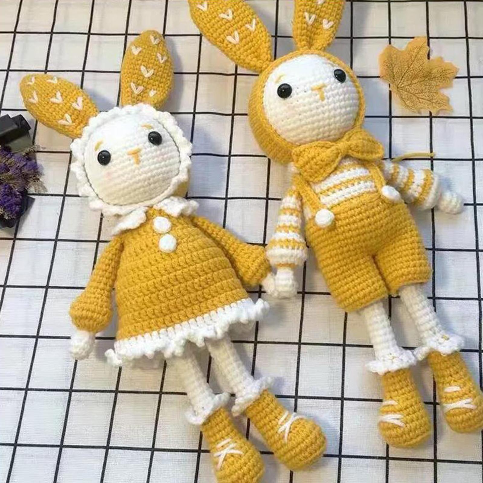 Crochet Kit A Pair of Rabbit Crochet Craft Set Make Your Own Doll for Adults and Kids