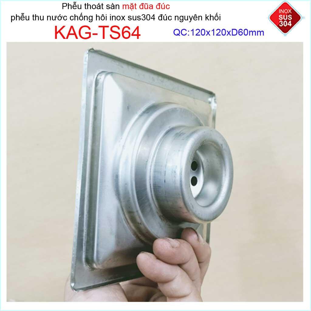 Phễu thoát sàn mặt đũa inox đúc Inox , thoát sàn chống hôi SUS304 15x15cm, 12x12cm D60-D90