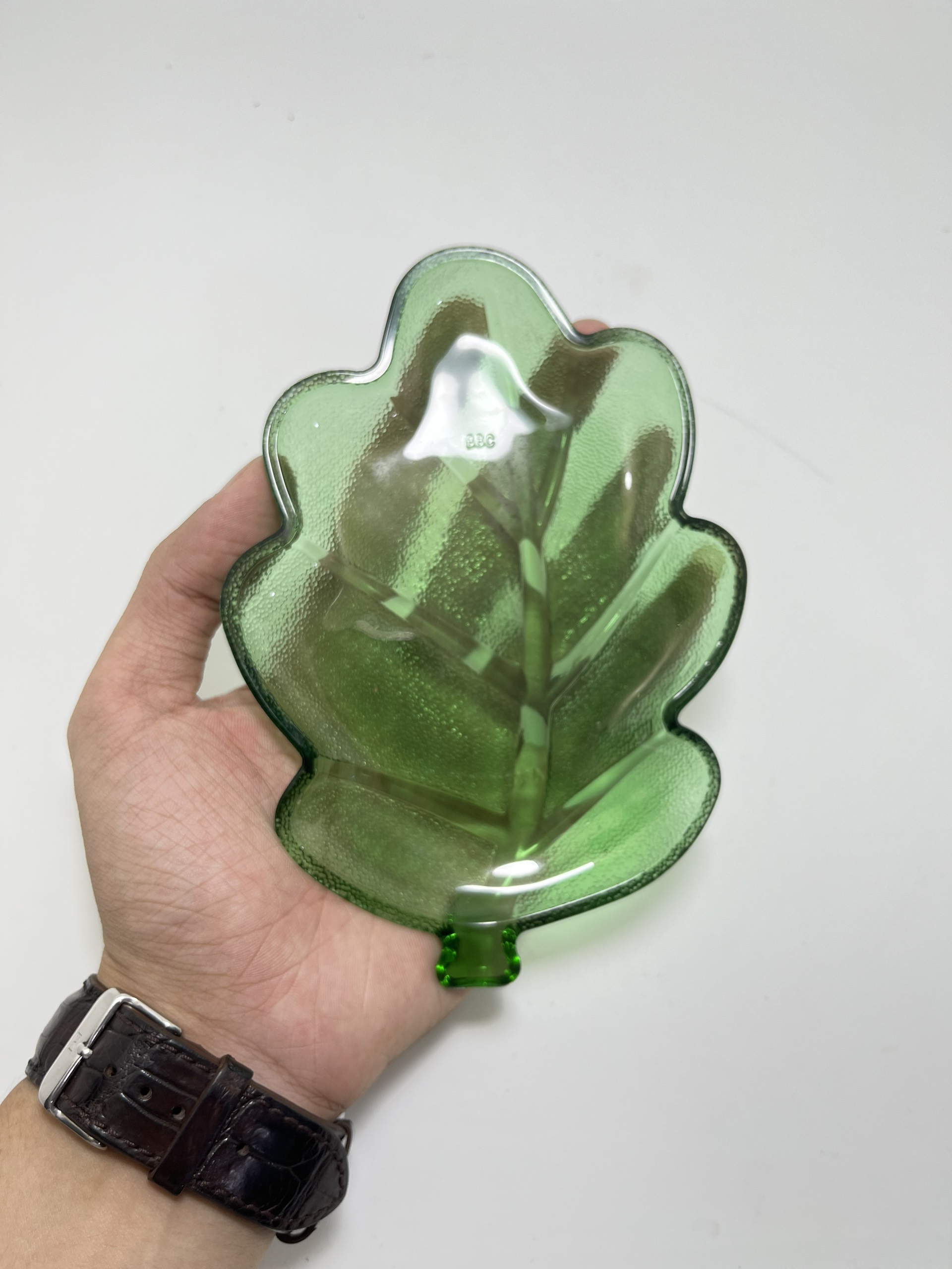 Set 12 đĩa thủy tinh hình chiếc lá - nhỏ gọn - tinh tế - thích hợp dùng đựng bánh, nước chấm, trái cây,...