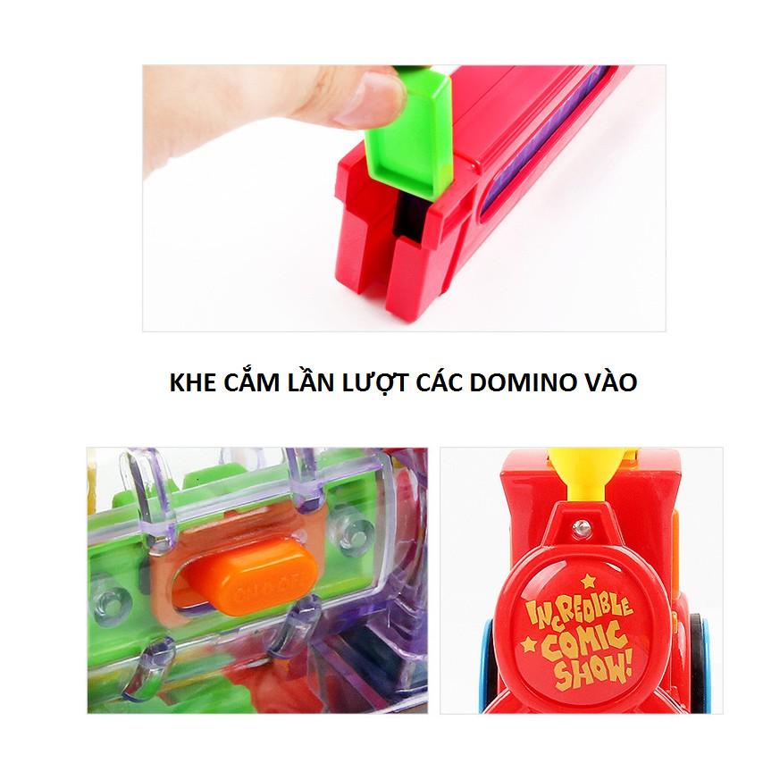 Đoàn Tàu Hỏa Xếp Domino Tự Động Cho Bé Thỏa Sức Sáng Tạo - Xe Lửa Nhả Domino