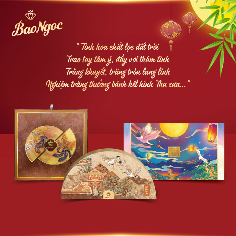 Bánh trung thu Bảo Ngọc ,set bánh &quot;Tinh Hoa Dấu Ấn &quot;hộp 5 bánh