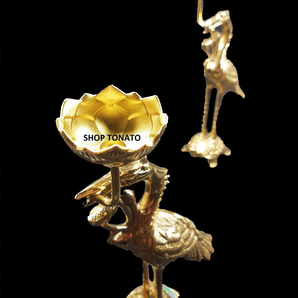 CẶP HẠC THỜ BẰNG ĐỒNG CAO 25CM