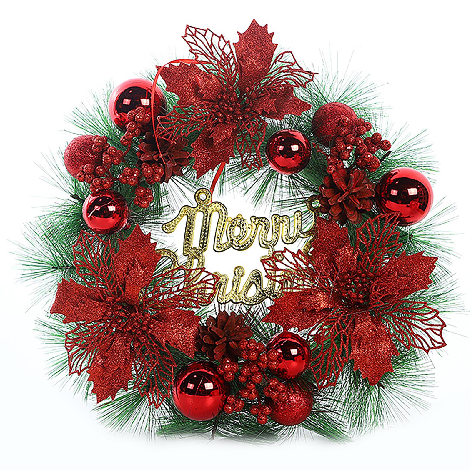 Round Garland H-anging Ornament Wreath Decoration Christmas Decor Xmas Tree Ornaments Festival Holiday Home Daily Use
