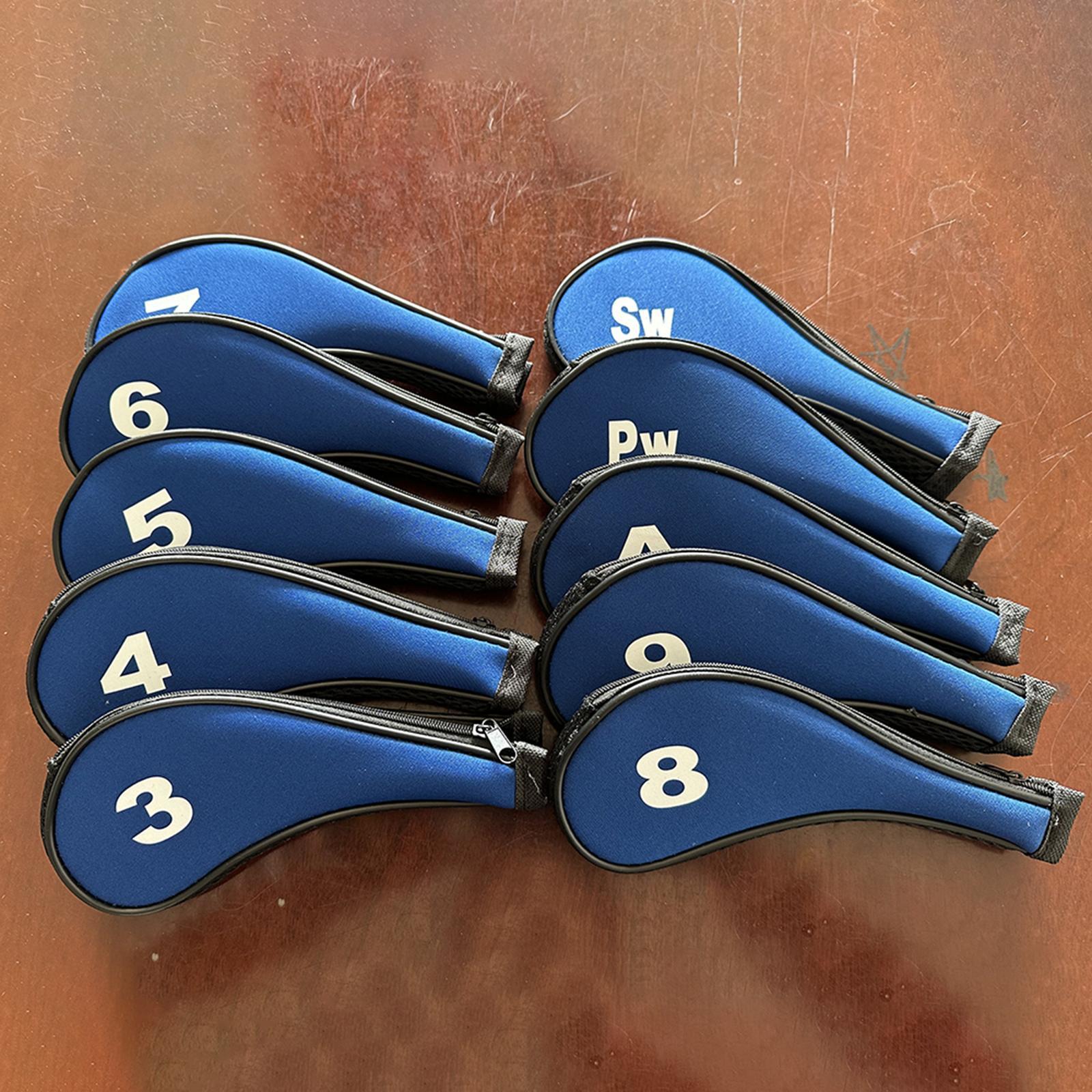 10Pcs Golf Iron Headcover Set Golf Club Head Cover Putter for Outdoor Sports