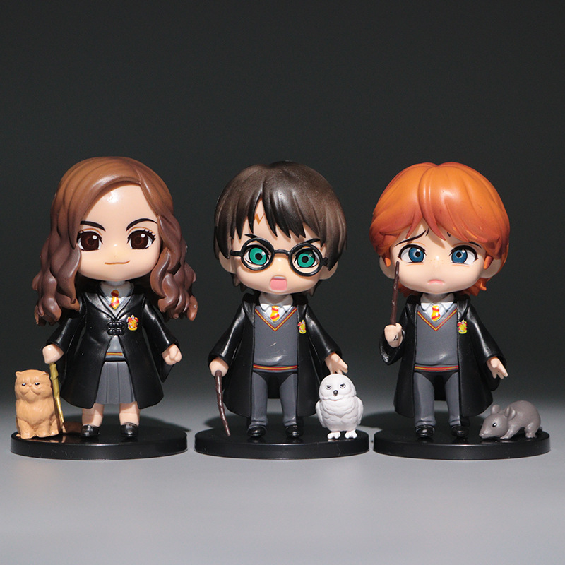 Bộ Sưu Tập Mô hình để bàn 6 nhân vật Harry Potter phong cách Chibi siêu đáng yêu, cao 9-10cm, cử động được khớp tay DRU - Hàng Chính Hãng