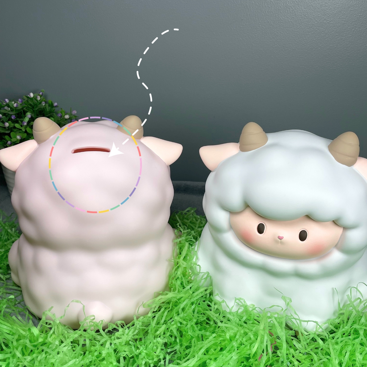 Ống Tiết Kiệm Heo Đất Nhựa Con Cừu Baa Baa Hai Màu Xinh Xắn _ Art House